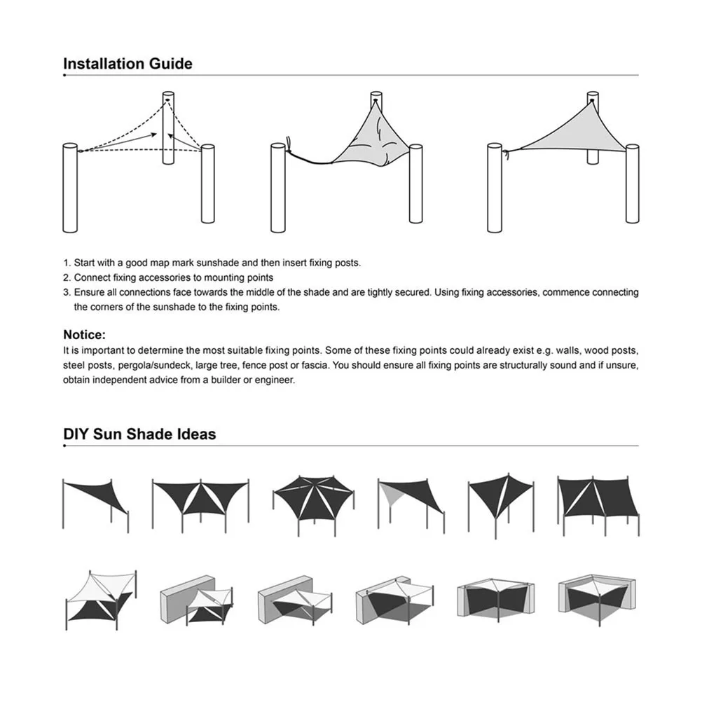

Outdoor Sunshade Canvas Swimming Pool Sail Hanging Shades for Patios Dedicated