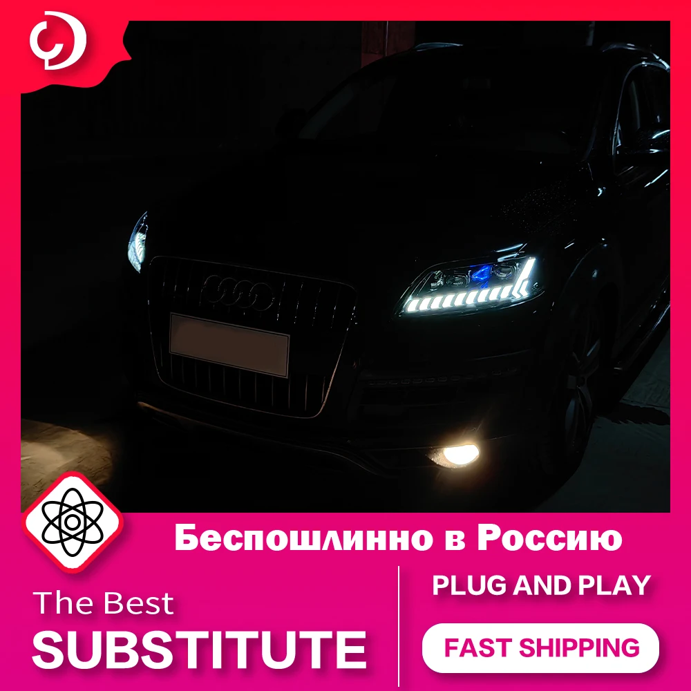 AKD Car Styling Headlights for Q7 2006-2015 Upgraded laser style LED double lens far and near beam of light  Auto Accessories