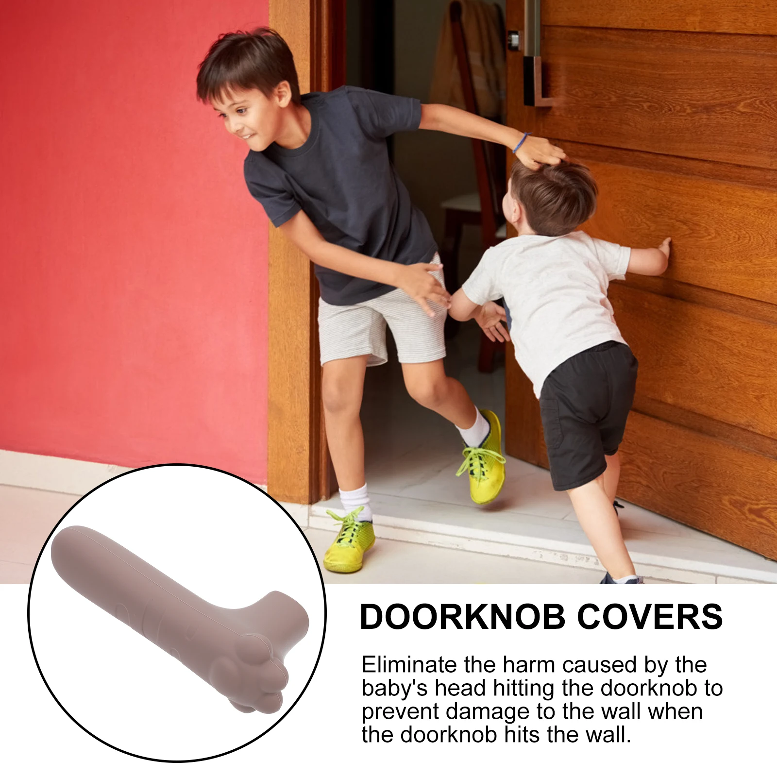 

2 pcs Silicone Handle Protector Anti-Collision Cover For Doorknob Wall Protection Easy Installation Door Knob Sleeve Elastic