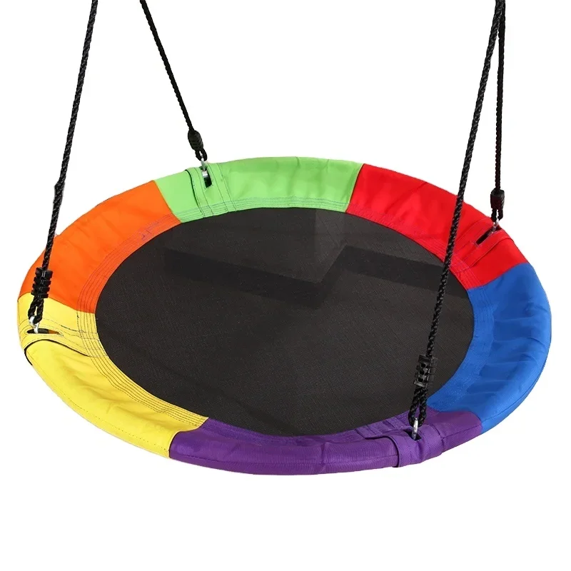 Rope round Tree Swing Multi-Strand Ropes Hammock Safe Kids  Outdoor and indoor Round Patio swing set