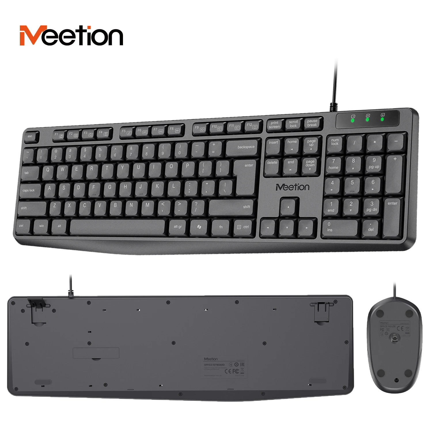 

New Wired Mouse and Keyboard Set English 104 Keys Full Layout Clear Characters USB Interface Keyboard For Laptop Home Office