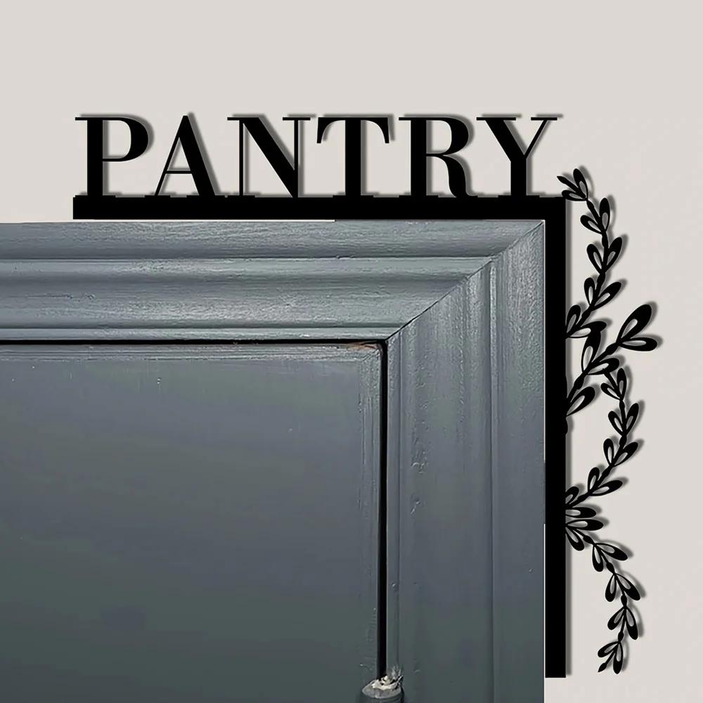 Art Deco Metal Pantry Door Frame Corner Iron Sign Theme Wall Sculpture Home Decor Artwork Decorative Door Frame Pendant