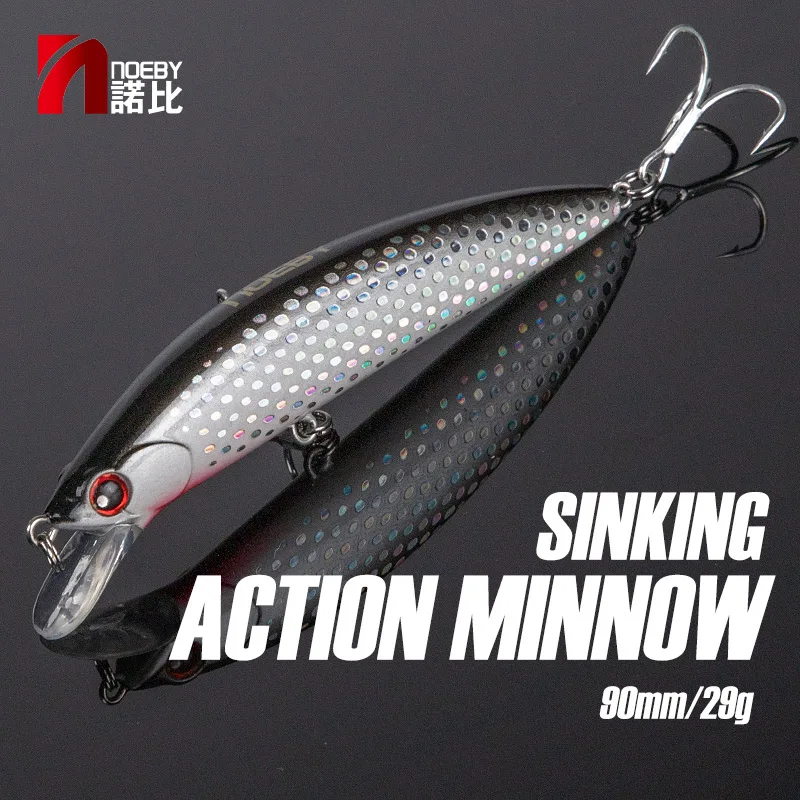Noeby Minnow Angelköder 90mm 29g Sinkender Jerkbait Wobbler Künstlicher Harter Köder Swimbait Seebarsch Salzwasser-Angelköder
