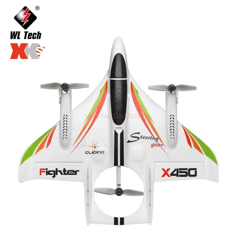 Wltoys Xks X450 Rc Airplane  2.4g Remote Contorl 3d 6g 6ch Fixed Wing Led Vertical Takeoff Rc Suitable For Beginners Glider Toy