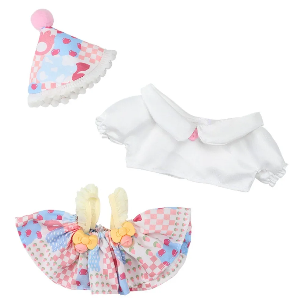 Weiches Baumwoll-Kleidungsset für 20 cm große Plüschtierpuppen, Unisex-Tagesoutfit zum Anziehen, Spielen und zur Spielzeugsammlung