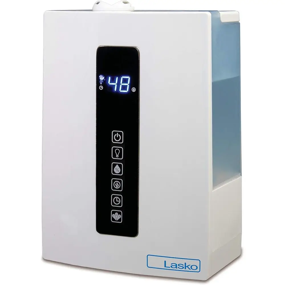 

Dual Mist Humidifier with Hygrometer and Timer, Quiet Operation for Nurseries, Bedrooms, and Large Spaces, 4.9L Tank, Filter-Fre