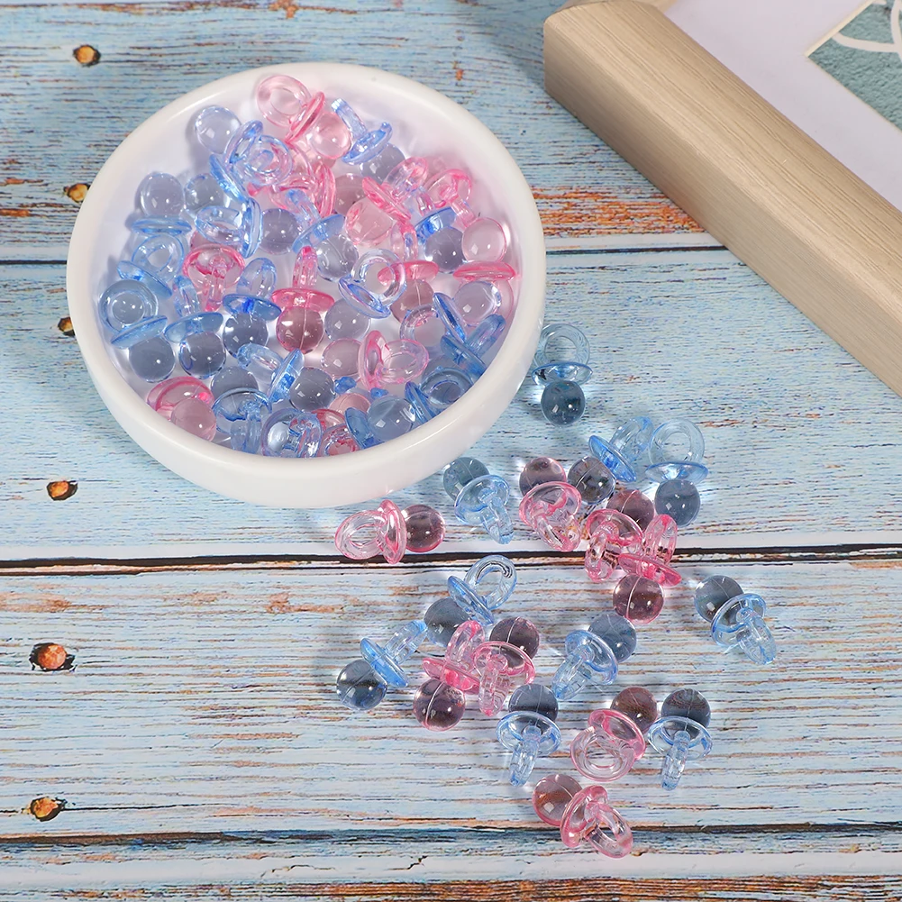 Acrylic Baby Pacifiers 100PCS Acrylic Mini Pacifier Jewelry Making Beads Pendant Bracelet Necklace