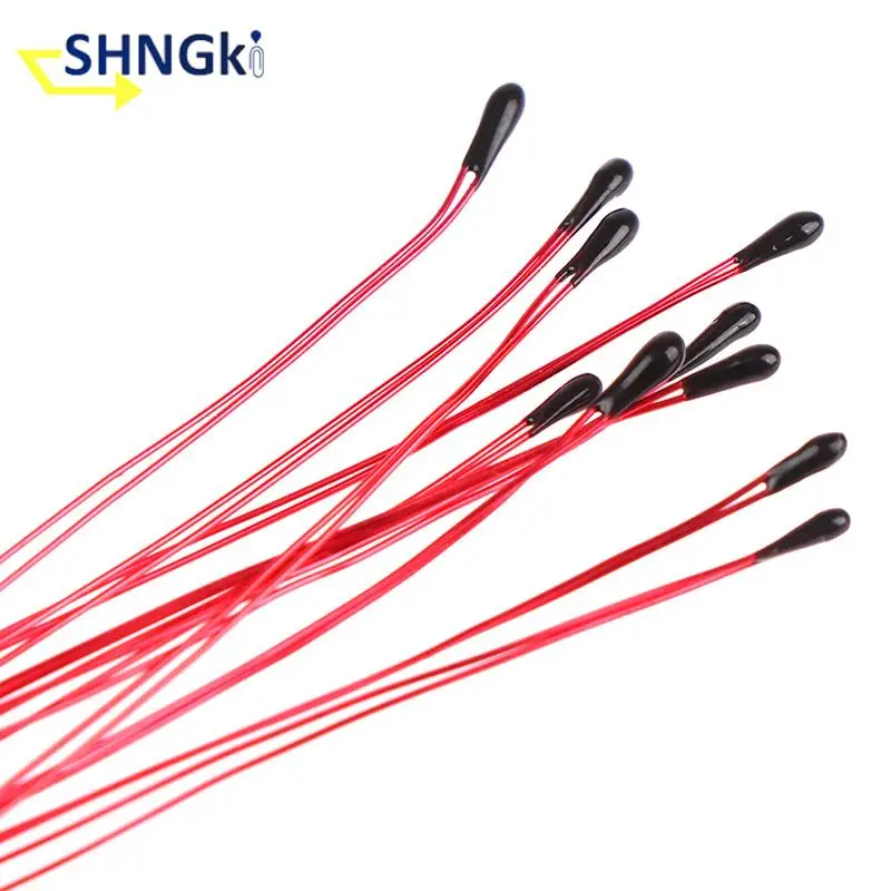 10PCS NTC Thermistor Thermal Resistor MF52B 10K 100K Probe Strap Wire B3470 B3380 B3950 B3435 B 4250 1% 10CM Control Sensor