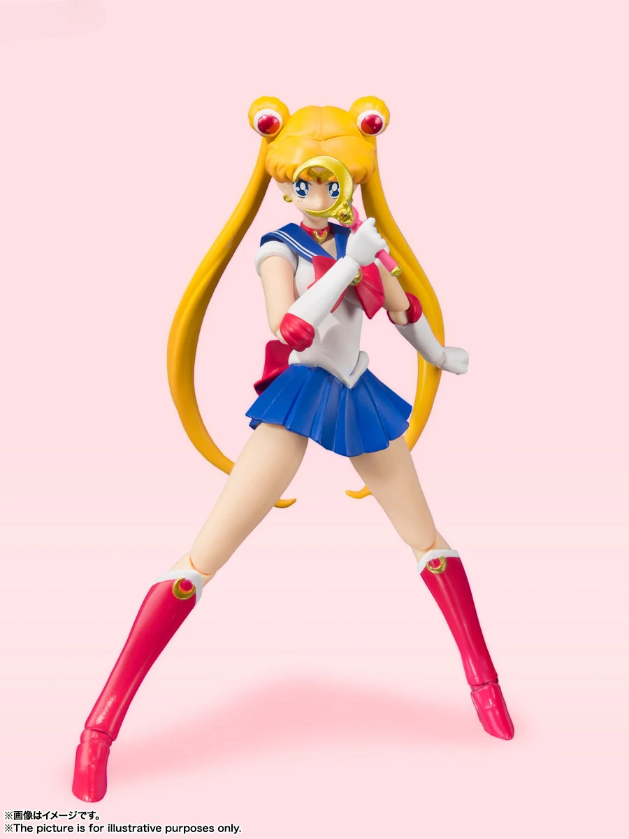 In Stock New Genuine Bandai SHF Sailor Moon Series Sailor Moon - Animation Color Version - Action Figure Collectible Doll Gift