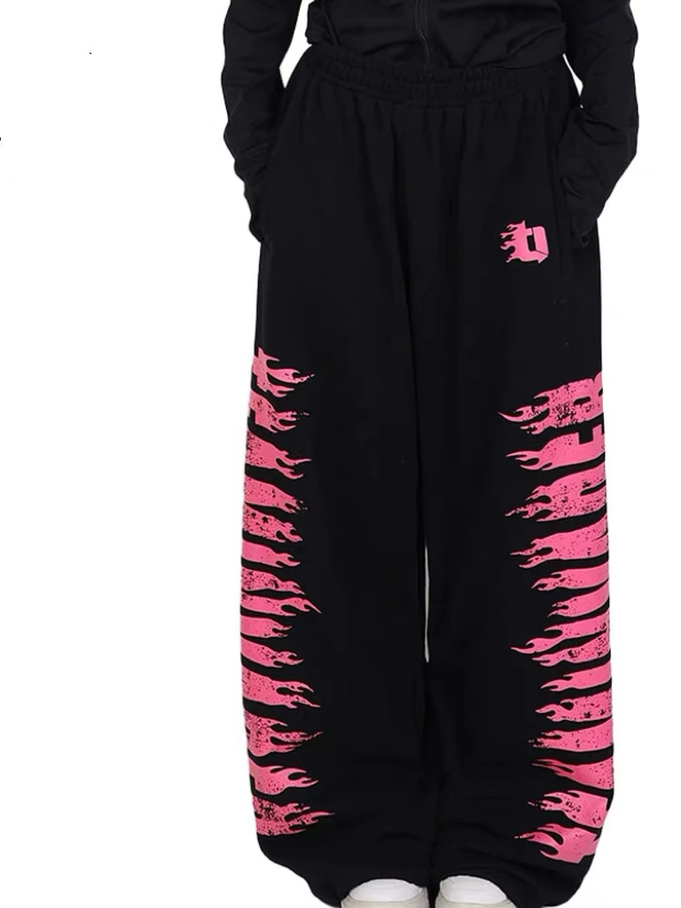 

American Trendy Brand Loose Straight Leg Wide Leg Pants Women's Jazz Hip Hop Dancing Casual Pants Cotton Comfortable Trousers