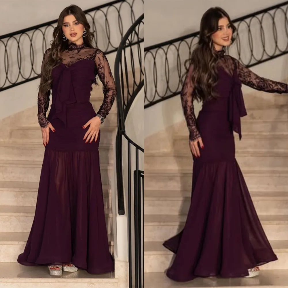

High Quality Customized V-neck Floor Length Lace A-line Kleider Damen Für Hochzeitsgast Evening Dresses 2025 Woman Luxury فستان