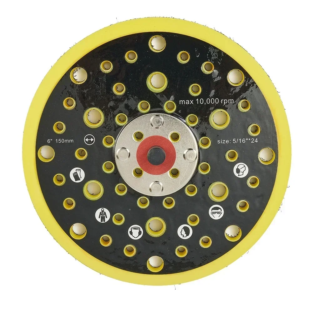 

Super Strong Vibration Absorption Capacity 6 inch 52 Holes Sander Backing Pad with Hook & Loop Dust Free Sanding Disc