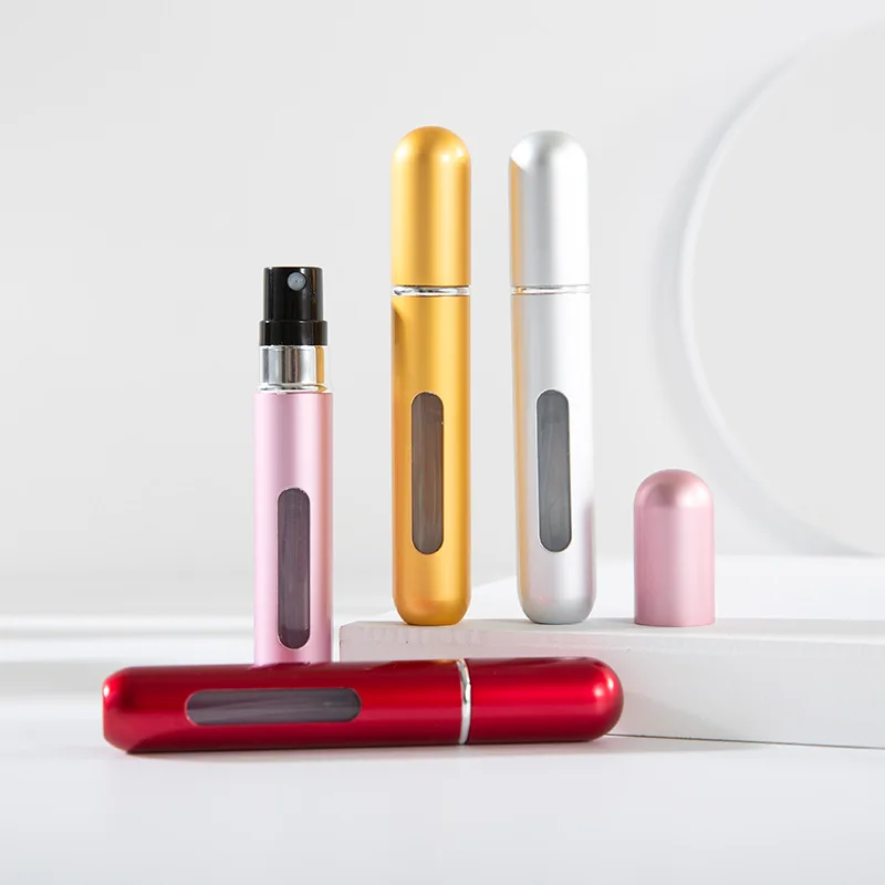 Mini bouteille de parfum rechargeable Portable de 8/10ml, avec pompe à parfum en Spray, conteneurs cosmétiques vides, bouteille atomiseur pour voyage, 1/5 pièces