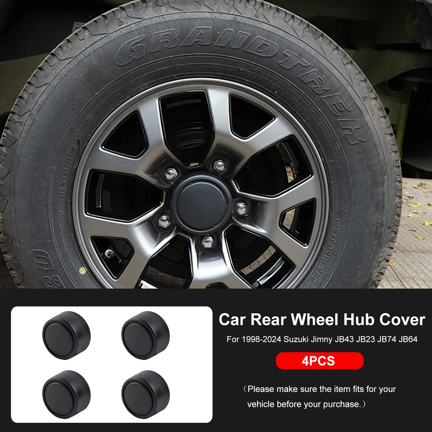 CKEGUO Auto Wielnaaf Cover Achterwiel Center Hub Cap Protector voor 2019-2025 3-Deur 5-Deur Suzuki Jimny Exterieur Accessoires