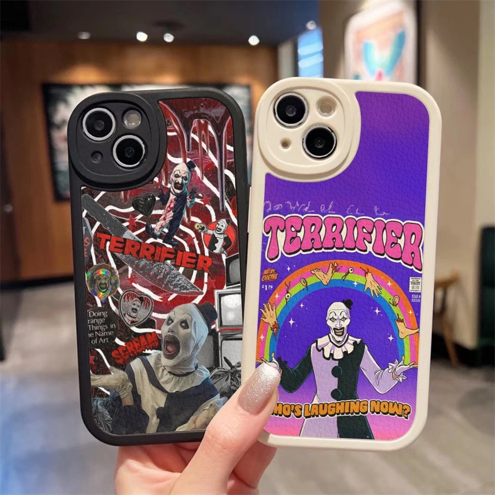 Horror Movie Terrifier Phone Case For Iphone 16 15 14 Pro Max 13 12 11 Mini Xs Puls Lambskin Silicone Cover