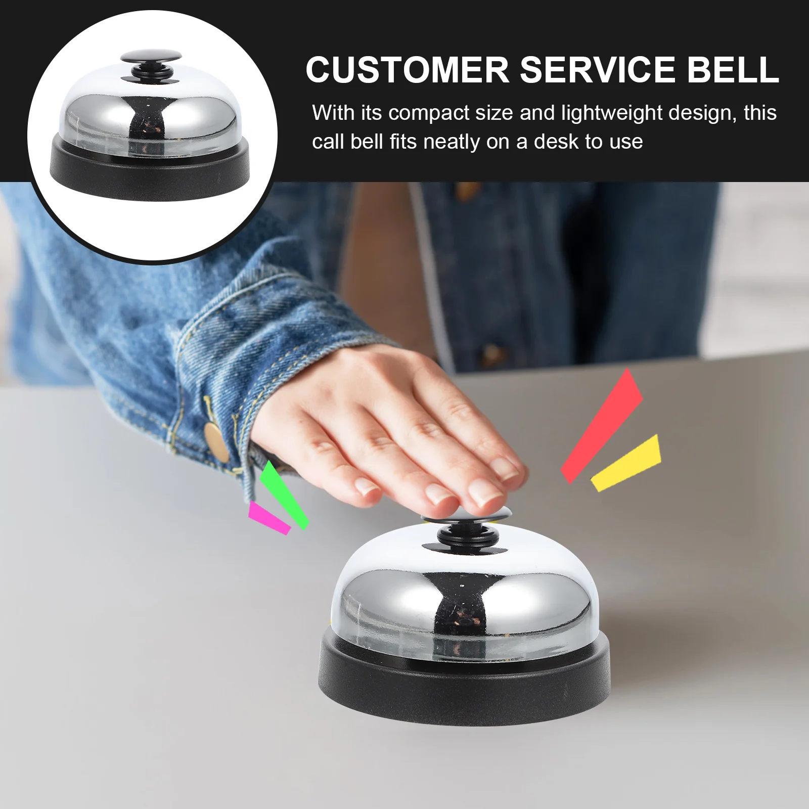 Pet Ring Chime Game Bell Bar Service Hand Press Pressure Table Calling Counter Desk
