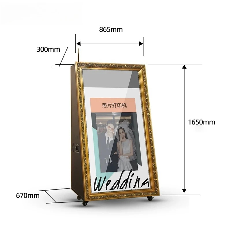 Annual meeting interactive camera mirror business large screen mobile photo booth color big head sticker commercial