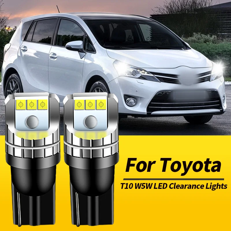 2PCS T10 W5W LED Clearance Lights ​Canbus For Toyota Verso 2009-2018 Yaris Vitz 2005-2014 Avensis T22 T25 97-08 Car Accessories