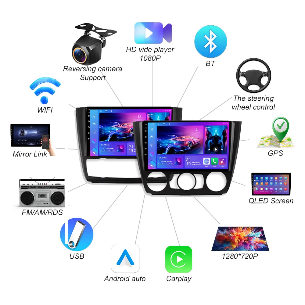 راديو سيارة أندرويد 15 لسيارات BMW 1-Series E88 E82 E81 E87 2004 - 2011 نظام تحديد المواقع DSP Carplay مشغل وسائط متعددة Serero Auto 4G WIFI No 2Din #5