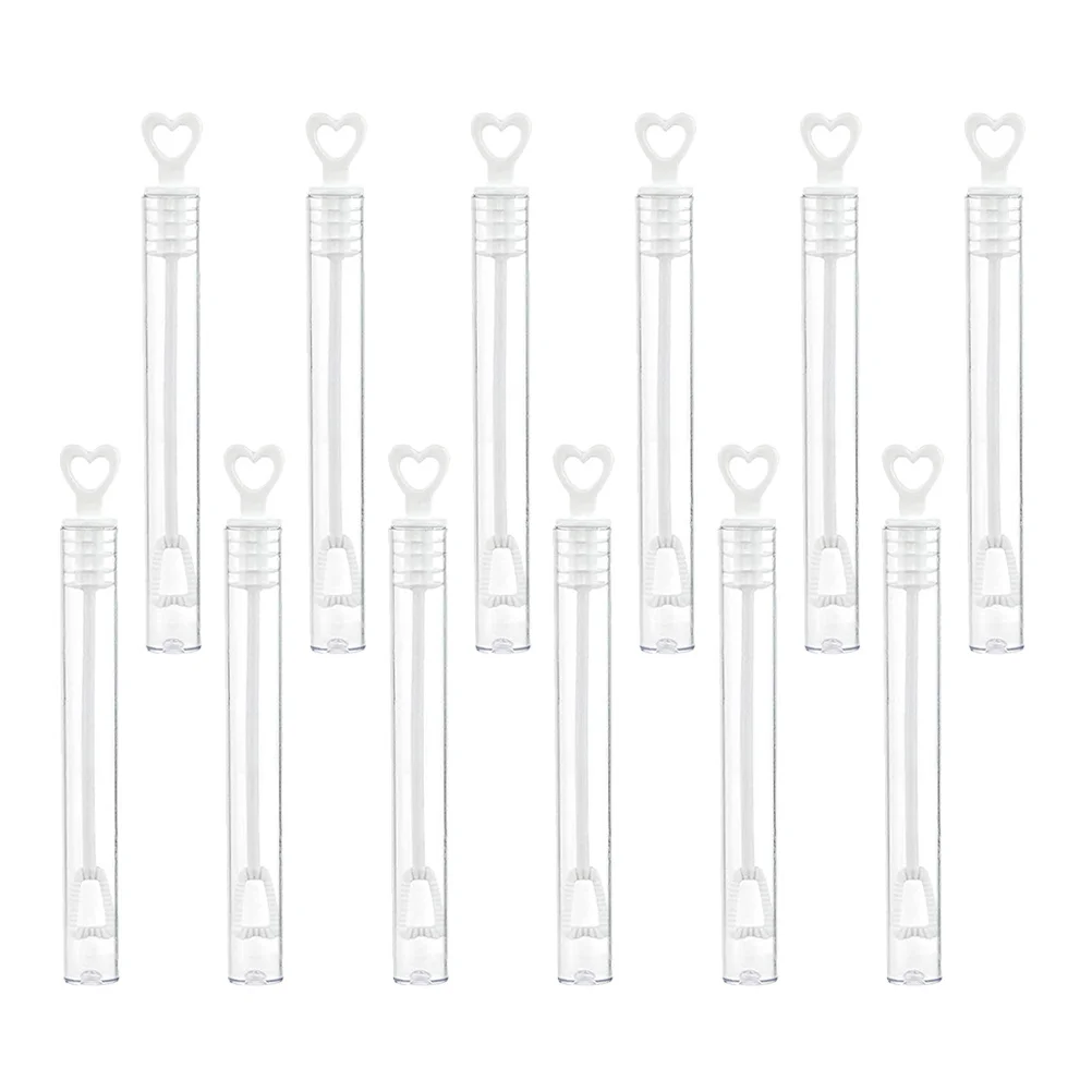 Baguettes à bulles vides de qualité supérieure, bouteilles rechargeables pour fête d'anniversaire, mariage, soufflage de bulles en plein air, 12 pièces