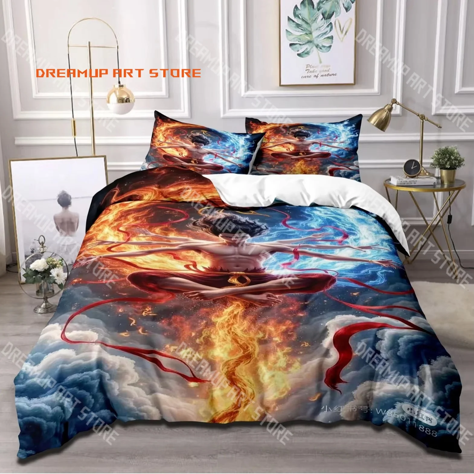 2026 3D Print Nezha Against Dragon Cartoon Bedding Set Single Twin Full Queen King Size Bed Set Adult Kid Bedroom Duvetcover Set