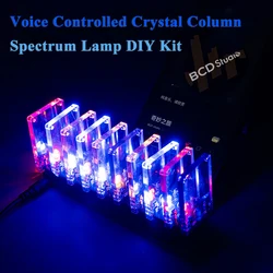 Electronic DIY Sound Control Electronic Crystal Column Kit LED Light Cube Sound Control Music Spectrum Soldering Practice Kit