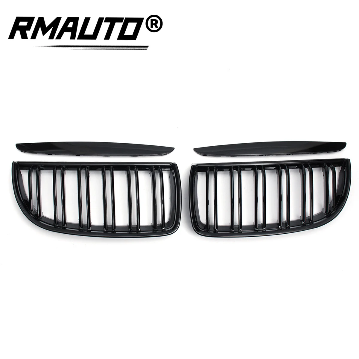 Pair Front Double Slat Sport Kidney Grille Grill For BMW E90 E91 4 Door 2005-2008 For F22 F23 F24 2012-2018 Racing Grills