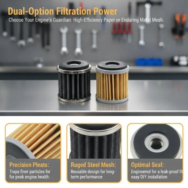 Universal Small Engine Oil Filter With High Efficiency Filtration For Motorcycle ATV Dirt Bike Scooter Regular Replacement