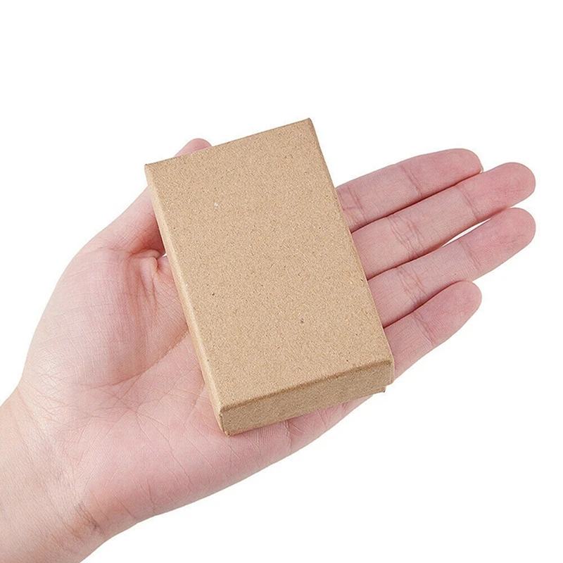 72PCS Kraft Paper Gift Box Small Kraft Paper Jewelry Box Handmade Cardboard Packing Gift Box Wedding Decorations