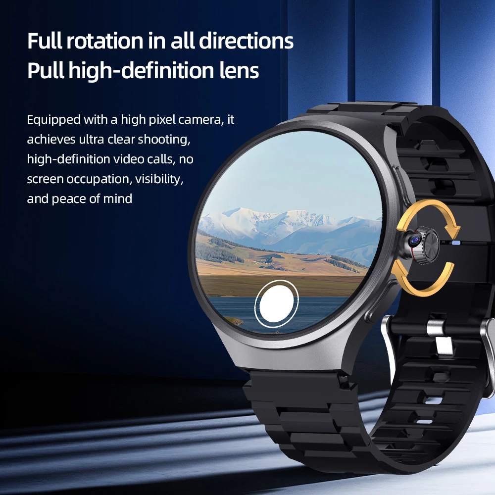 VP50 5G Smartwatch 1.95 ''AMOLED شاشة مستديرة NFC مكالمة فيديو 800 واط كاميرا تحميل التطبيقات WIFI بطاقة Sim الساعات أندرويد ساعة ذكية