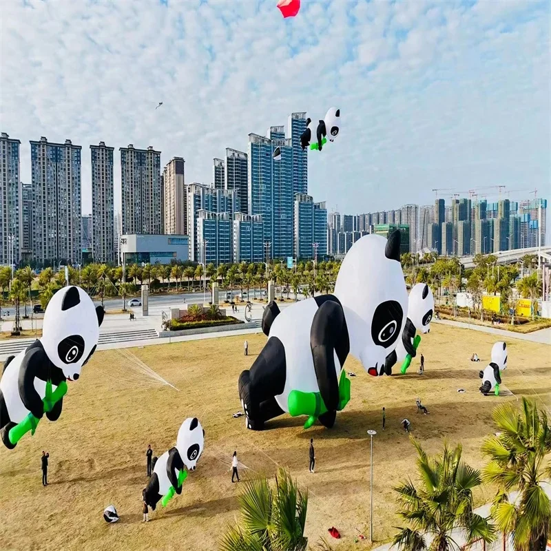 Free shipping panda kites flying for adults kites line inflatable kites pendant professional wind kites show soft octopus kites