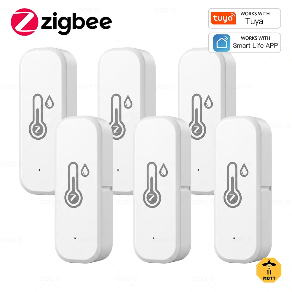 Image of Tuya Zigbee Temperatur- und Feuchtigkeitssensor, batteriebetrieben, APP-Fernbedienung, Thermometer für Alexa, Google, Yandex, Sprachsteuerung