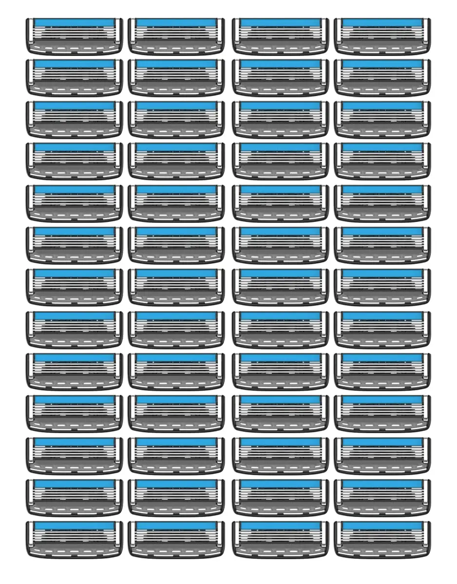 

Система бритья с 4 лезвиями и 52 сменными картриджами, обеспечивающая гладкое и комфортное бритье