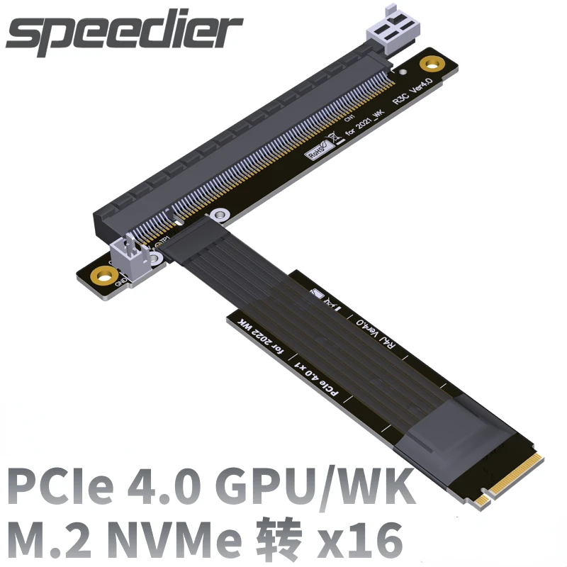 Tarjeta gráfica M.2 para NVMe A PCIe 4,0 16x Riser RTX3090 RX6800XT, extensor de puente M2 x16 PCI-E para NVIDIA AMD A N GPU, tarjeta de Video