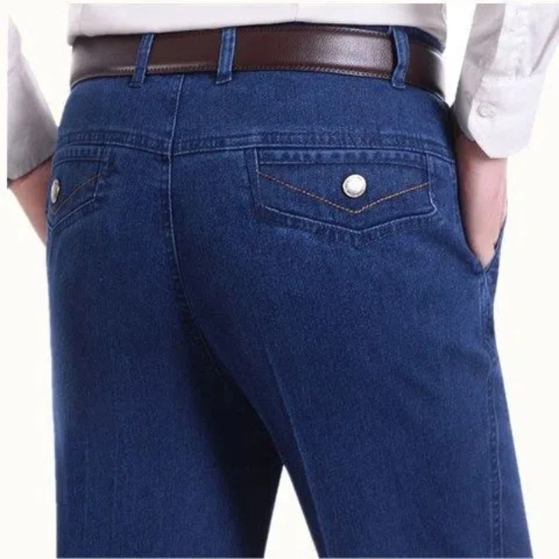 

Зимние модные потертые потертые джинсы, мужская одежда, утепленные флисовые свободные прямые мешковатые эластичные повседневные брюки с высокой талией