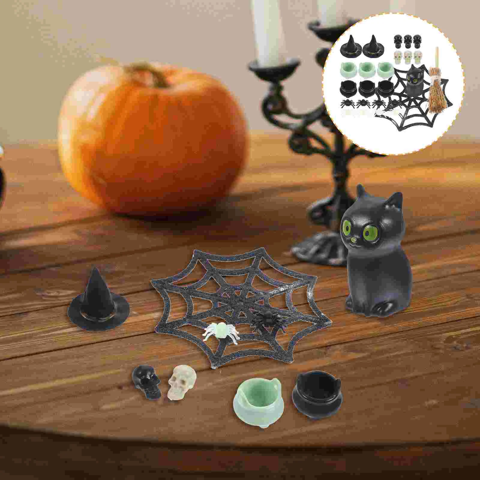 Fairy Accessories Halloween Home Decor Miniature Miniatures For Crafts Decorate Cake Village Ornaments Bulk Witch Caps Kit