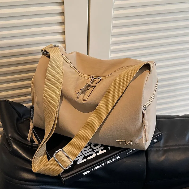 Холщовая дорожная сумка для женщин, повседневная легкая сумка через плечо для женщин, спортивный рюкзак для хранения, универсальная ручная кладь, суммка