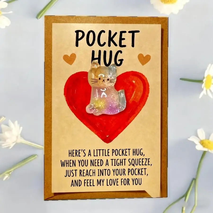 1/5/10/20/50/100pcs Exquisite Shiny Lucky Cat Greeting Card with Resin Kitten Charm, Ideal for Birthdays, Thanksgiving, Christma