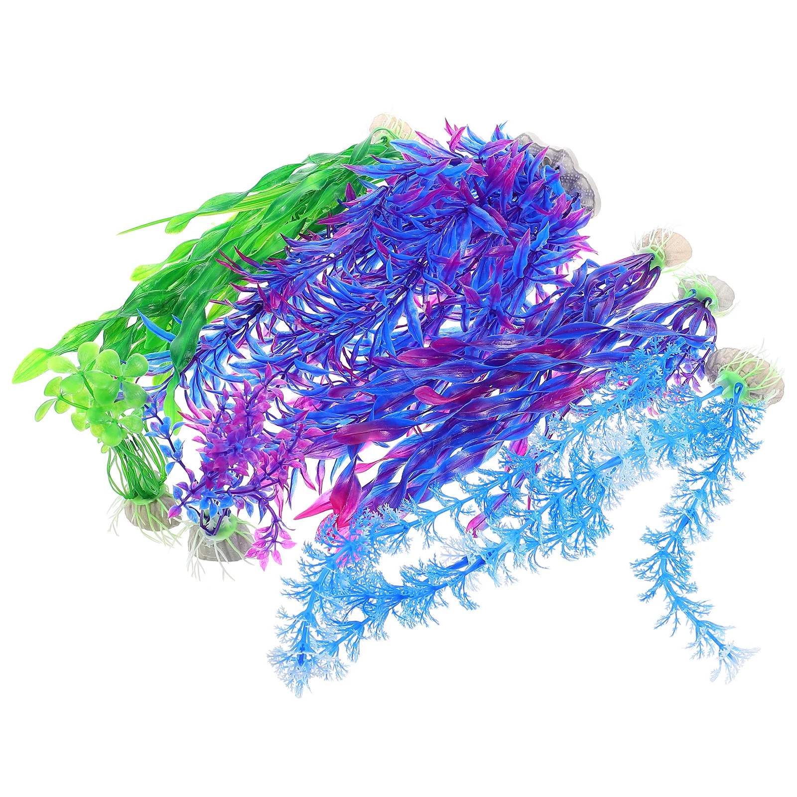 

8Pcs Delicate Aquarium Seaweed Simulation Grass Resin Decorative Ornaments Fish Tank Landscape Natural Fish Shelter