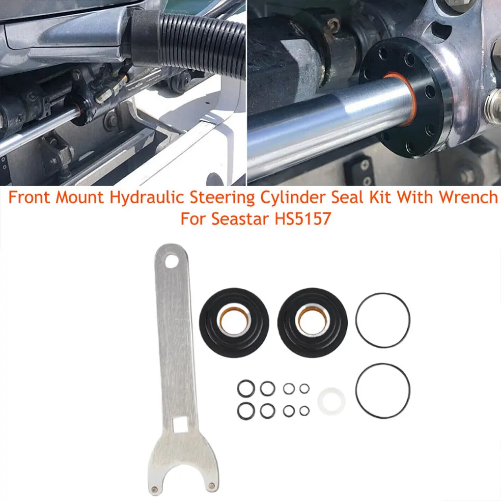 Front Mount Hydraulic Steering Cylinder Seal Kit with Pin Wrench Fit for Seastar  HC5340-HC5344 HC6751