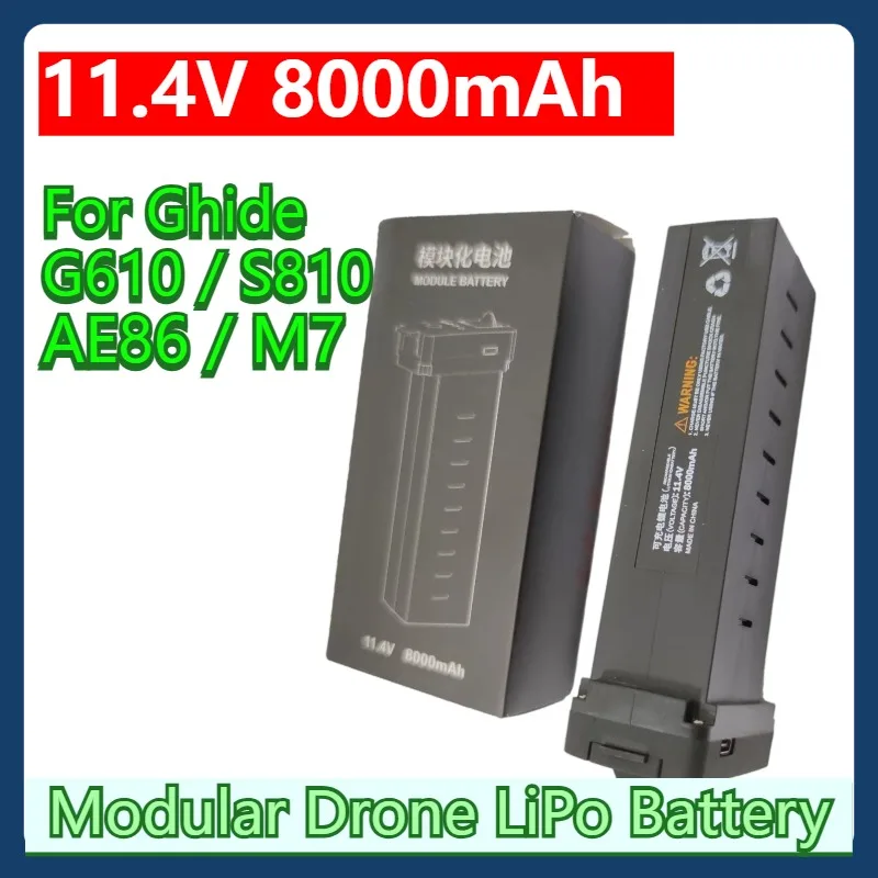 For Ghide G610 S810 AE86 M7 Drone Battery 11.4V 8000mAh Large Capacity Modular LiPo Battery Spare Parts