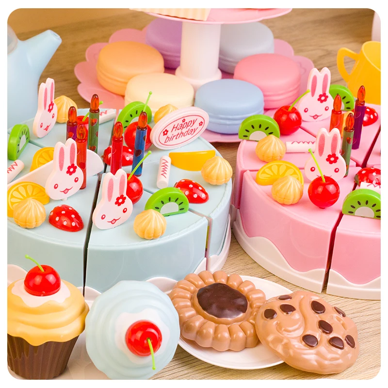 Mädchen Spielzeug Kuchen DIY Miniatur Lebensmittel Tee-Set Simulation Pretend Spielen Küche Kid Cut Spiel Bildung Kinder Spielzeug Für 3 Jahre Geburtstag – Detail 4