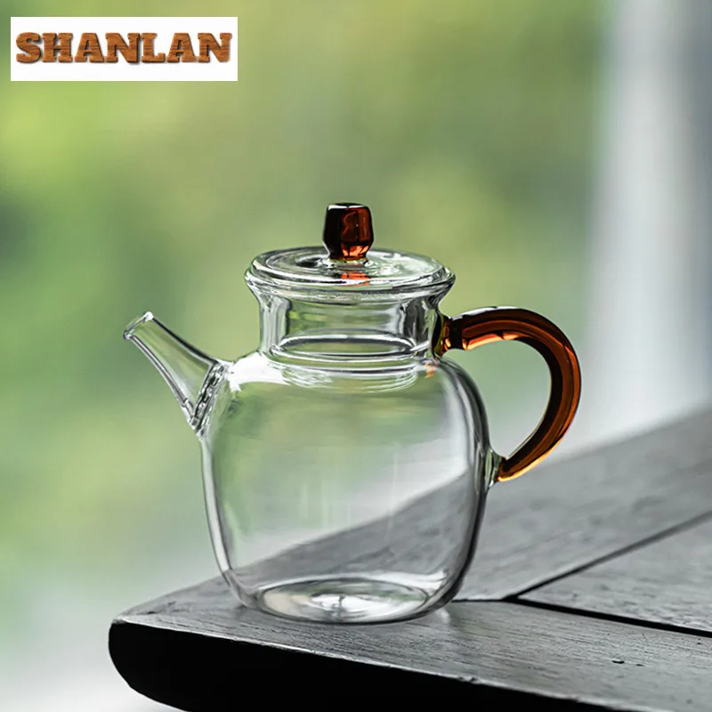 

200ML Heat Resistant Glass Teapot Antique Tea Infuser Pot Household Tea Brewing Kettle with Ball Hole Dahongpao Tea Items Craft