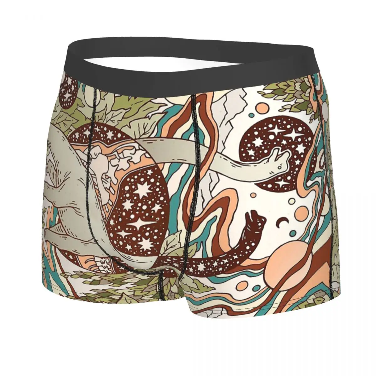 Jurassic Portal Retro Rainbow Palette Science Fiction Art Men Boxer Briefs Dinosaur Dinosaurs Funny Underpants Top Print Shorts