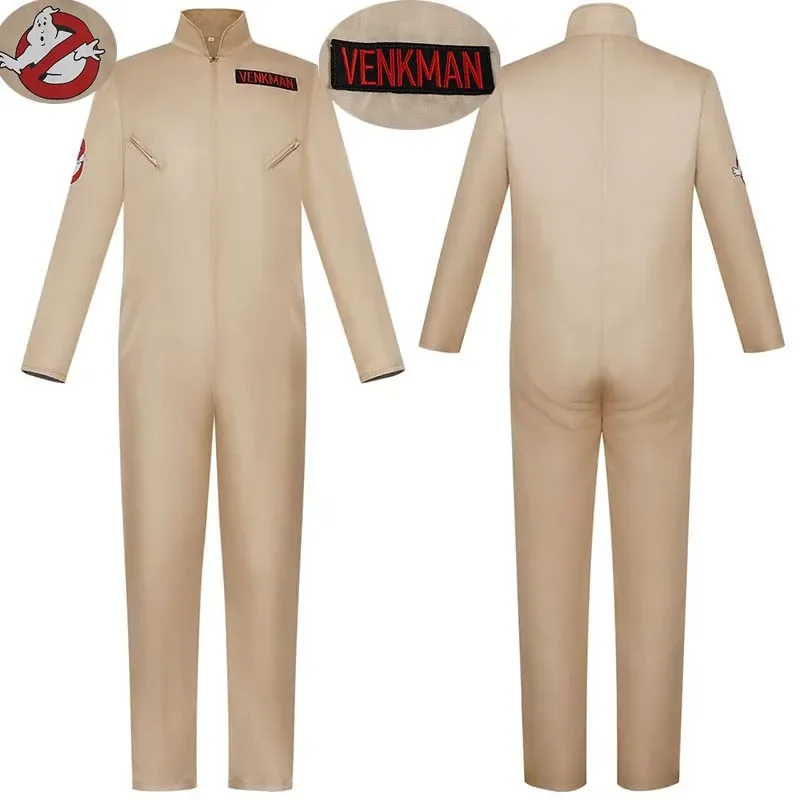 Ghost Buster Cosplay Costume for Adult&Kids Classic Venkman Gary Grooberson Ghost Hunt Jumpsuit Halloween Carnival Suit*.1