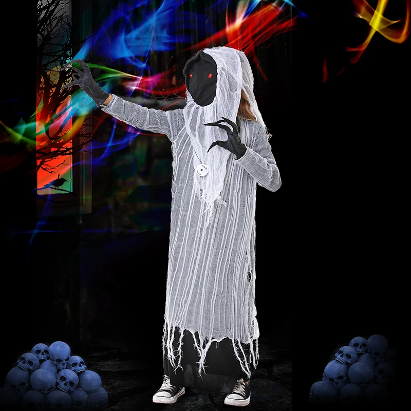 

Детский костюм на Хэллоуин, косплей, фестиваль призраков, Par Dr up Terror, яркий свет, халат призрака, костюм из полиэстера