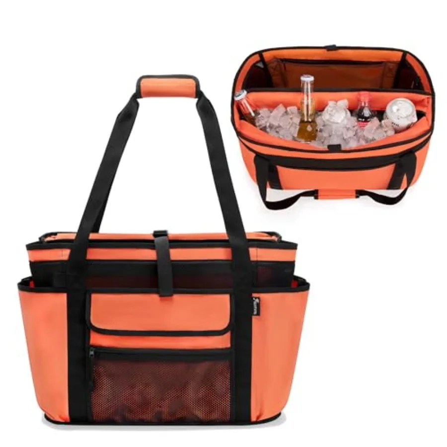 

XL Beach Tote Bag with Cooler Compartment Large Mesh Beach Pool Bag with Wet and Dry Separation for Swim Travel