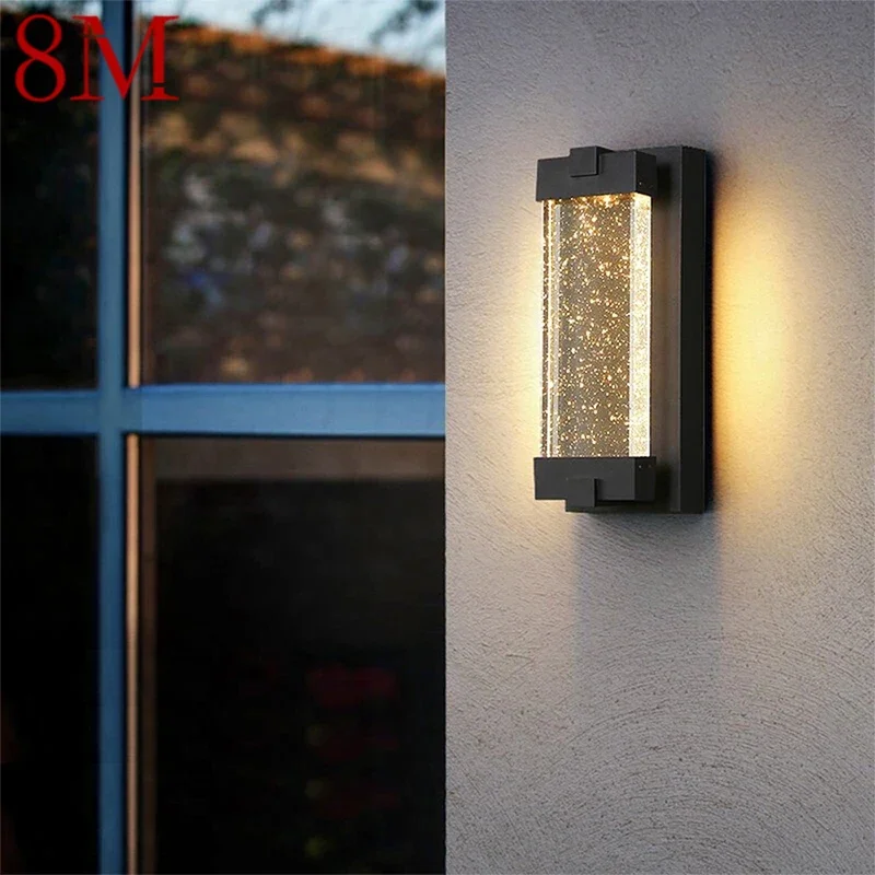 

8M Contemporary LED Outdoor Crystal Wall Lamps Electric Simplicity Waterproof Balcony Hallway Courtyard Villa Gate Hotel