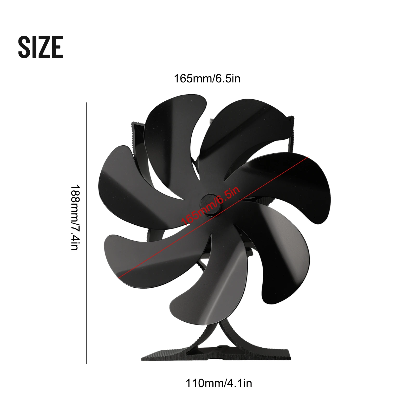 Stove Fan Fireplace Fan Quiet Operation Thermoelectric Module 7 Blade For Most Fireplaces Overheating Protection