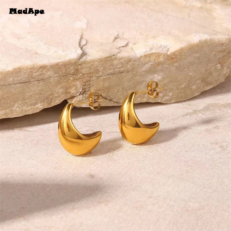 Large Water Drop Earrings for Women Girls Metal Stud Smooth Simple Design Trendy Chunky Jewelry Gifts Commute 2023 Hot